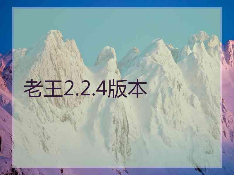 老王2.2.4版本