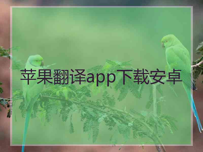 苹果翻译app下载安卓