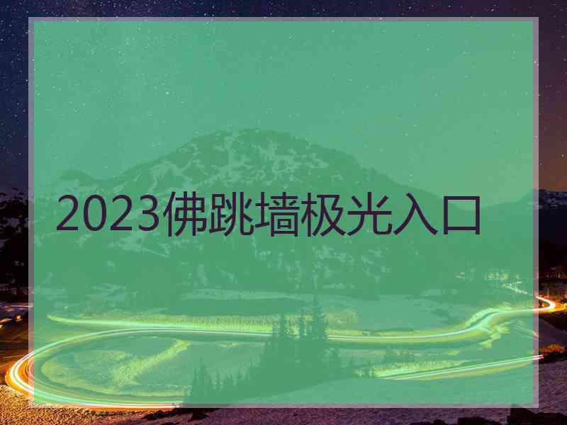 2023佛跳墙极光入口