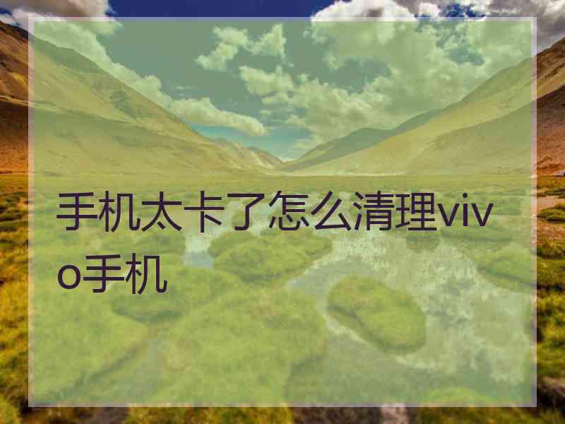 手机太卡了怎么清理vivo手机