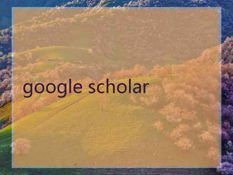 google scholar