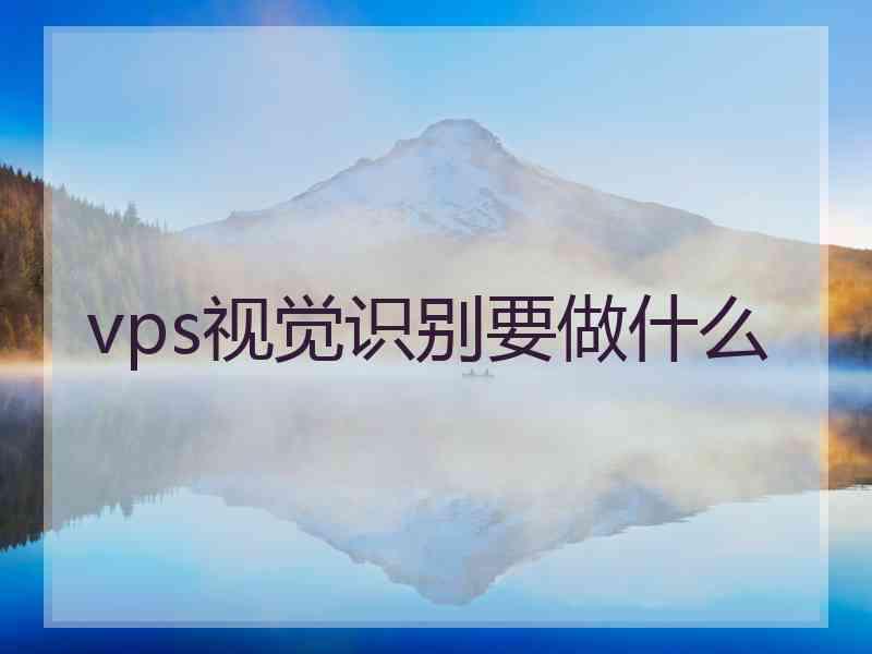 vps视觉识别要做什么