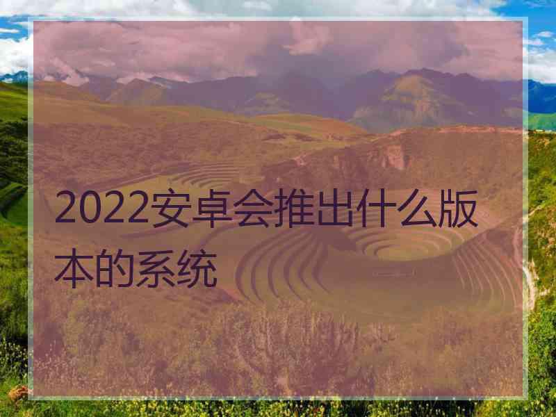 2022安卓会推出什么版本的系统