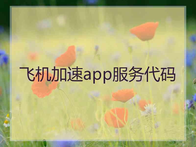 飞机加速app服务代码