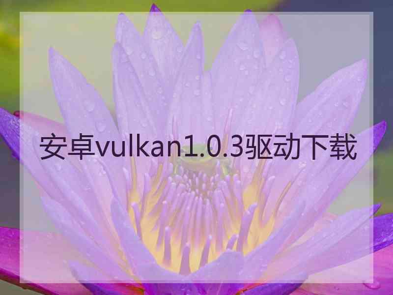 安卓vulkan1.0.3驱动下载