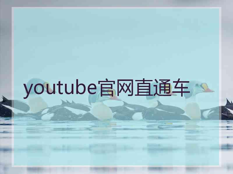 youtube官网直通车