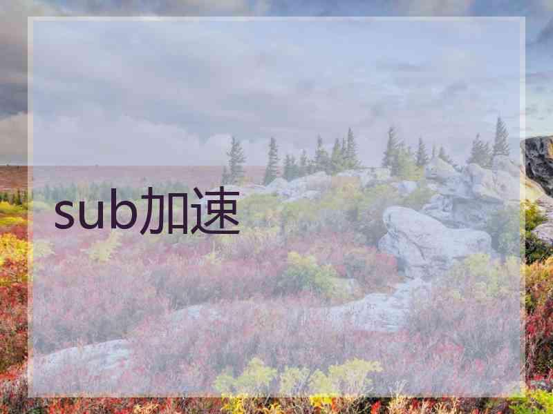 sub加速