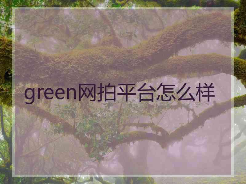 green网拍平台怎么样