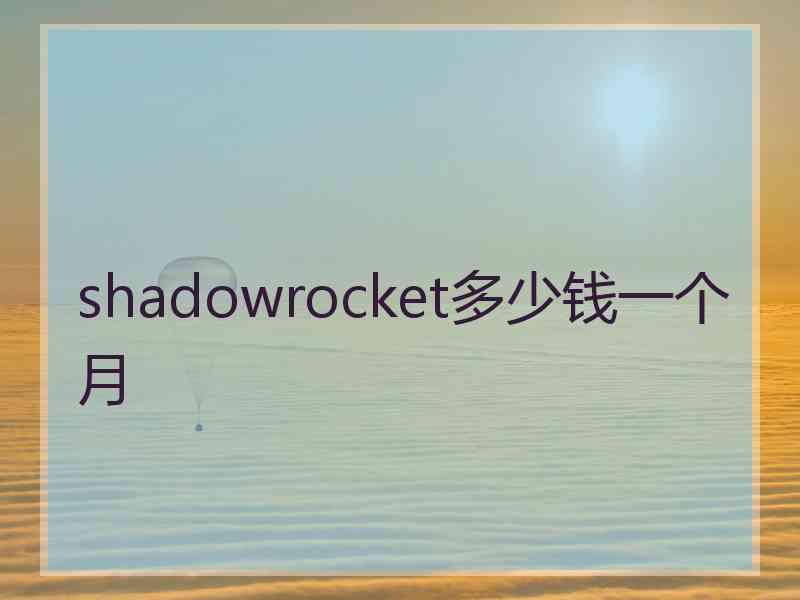 shadowrocket多少钱一个月