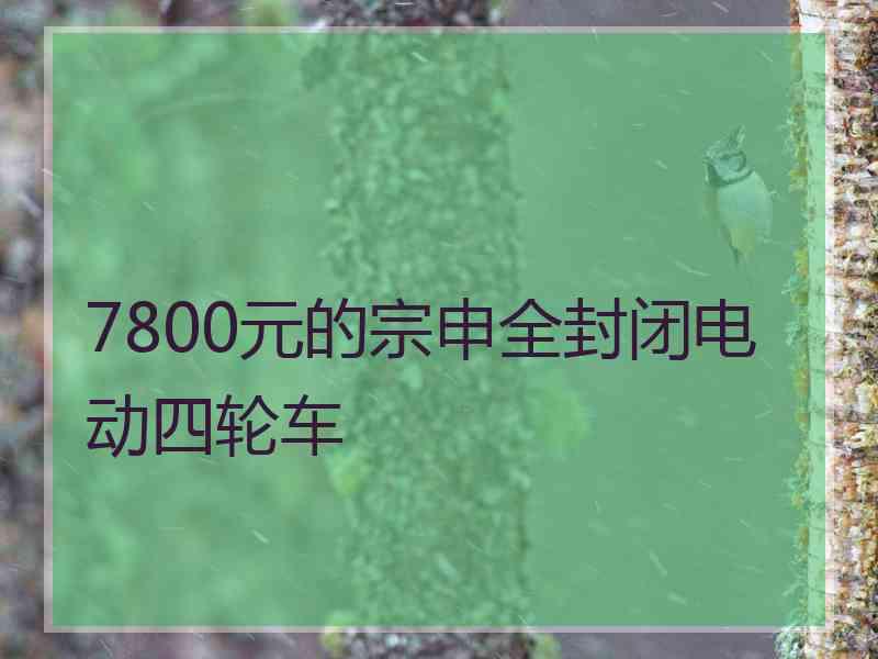 7800元的宗申全封闭电动四轮车