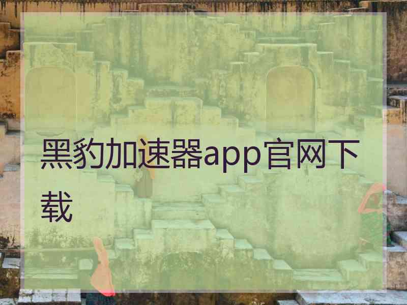 黑豹加速器app官网下载