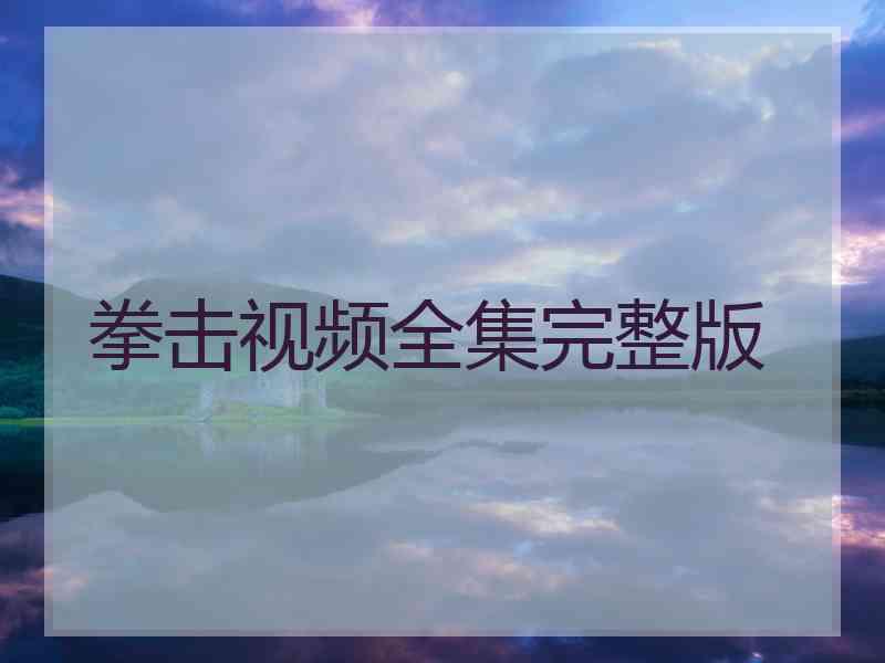 拳击视频全集完整版