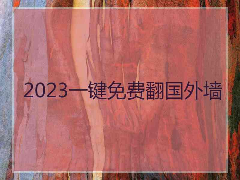 2023一键免费翻国外墙