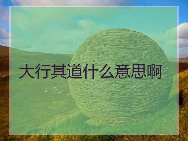 大行其道什么意思啊