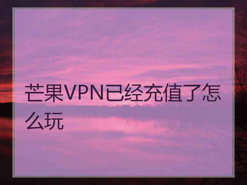 芒果VPN已经充值了怎么玩