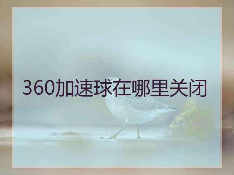 360加速球在哪里关闭